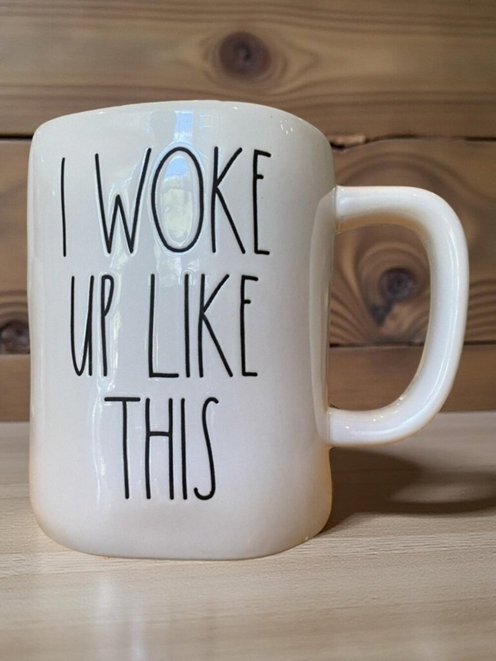 Rae Dunn I Woke Up Like This Mug White Farmhouse Coffee Cup